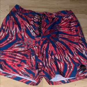 Men's nerf Red and Blue Swim Shorts size large